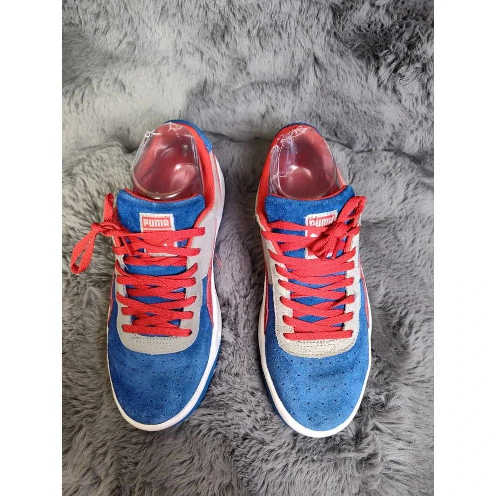 Puma GV Special Girls Sneakers 5.5 Red Blue Lace Up Low Top Sportlifestyle Shoes - Picture 3 of 16